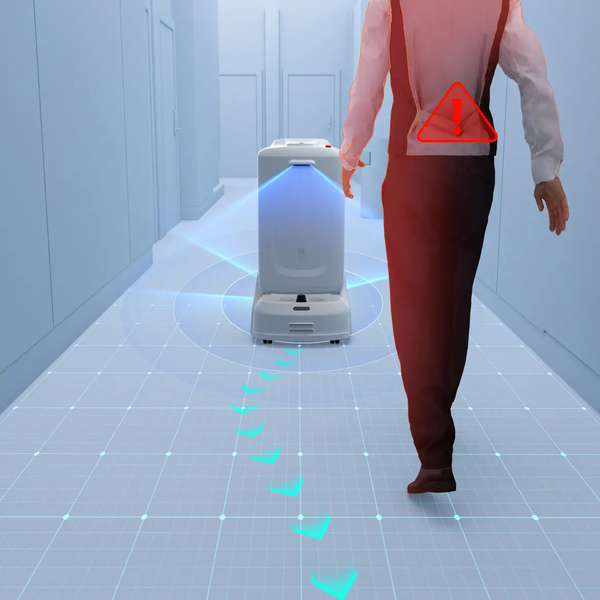 PUDU FlashBot Max — Evasión de Obstáculos 3D