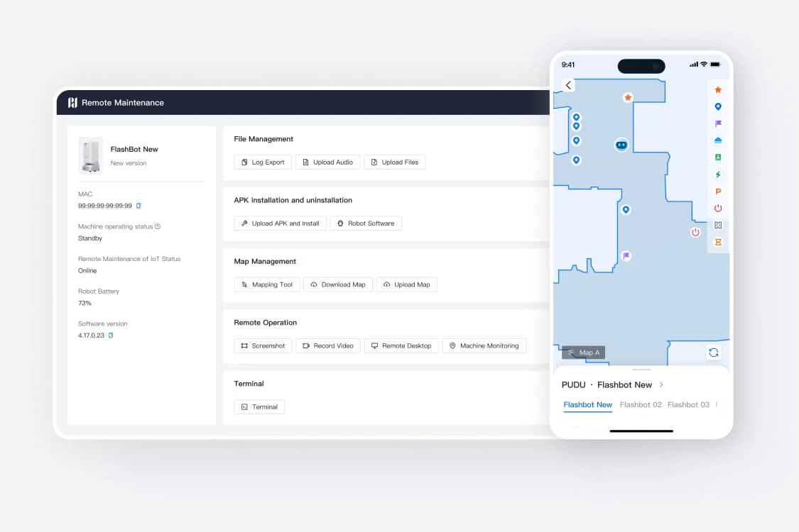 PUDU FlashBot Max — Plataforma de Gestión PUDU